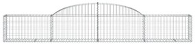 6 db íves horganyzott vas gabion kosár 300x30x40/60 cm