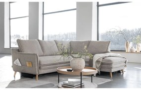 Bézs kinyitható sarokkanapé (jobb oldali) Charming Charlie – Miuform