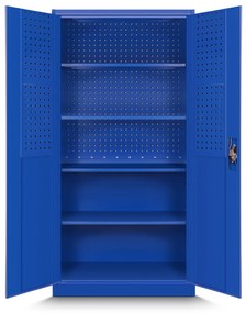 Fém műhelyszekrény polcokkal BRUNO, 920 x 1850 x 500 mm, kék