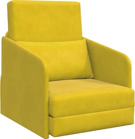 vidaXL Kanapéágy Sárga 65 x 80 x 83 cm Bársony