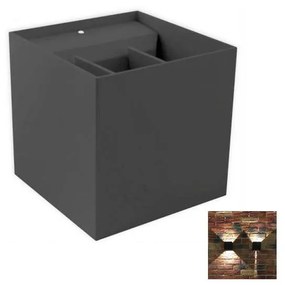 LED Kültéri fali lámpa 2xLED/3W/230V IP54 antracit