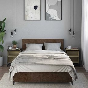 Éjjeliszekrények 2 db Sonoma tölgy 40x31x50 cm Gépi fa és fém