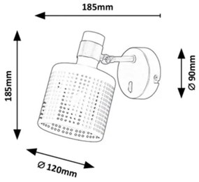 Rabalux - Fali lámpa 1xE27/9W/230V