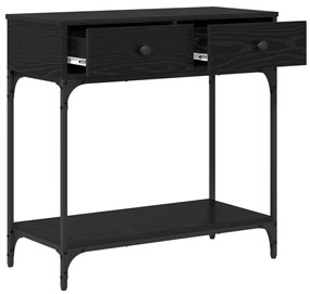 Konzolasztal Fekete tölgy 75x34.5x75 cm Mérnöki fa