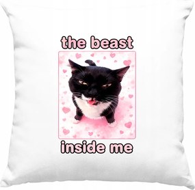 The Beast Inside Me párna – Macska Meme Fehér