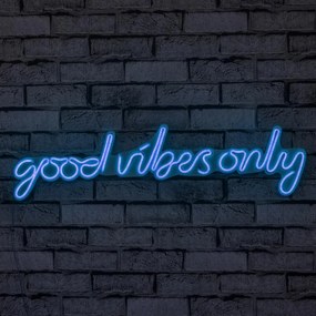 Műanyag LED-es fali dekoráció, Good Vibes Only - Blue