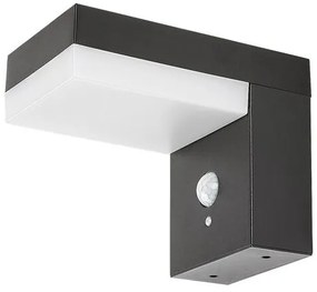 RÁBALUX 77009 ZREBAR Fali Lámpa Mozgásérzékelővel Fekete IP44