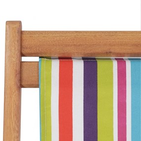 többszínű összecsukható szövetkárpitos, favázas strandszék