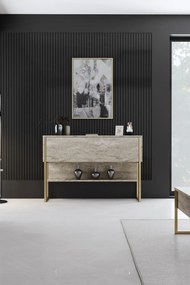 Komód Luxe - Travertine, Gold
