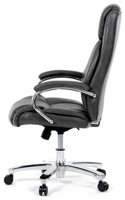 Szürke Ökobőr Irodai Főnöki Szék Hinta Mechanikával. KA-F1385 GREY
