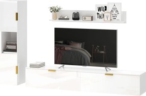HOMCOM 3 részes lebegő TV faliszekrény polccal és tárolóval — max. 140 cm (55") TV-hez | Aosom