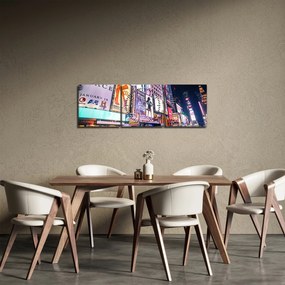 Kép - New York Theater District (órával) (90x30 cm)