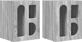 vidaXL Éjjeli asztal 2 pcs Szürke Sonoma 40 x 35 x 50 cm Faanyag