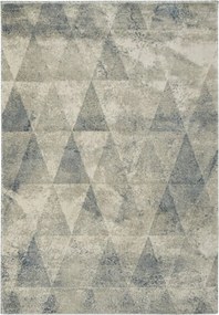 Nappali Szőnyeg Puha Bézs Kék Háromszögek Rombusz Világ 80x150 cm