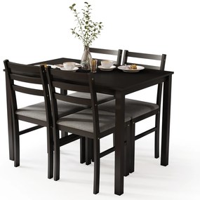 MAZZONI EXPORT TORINO étkezőgarnitúra asztal + 4 szék Fekete/Világosszürke (Savana 21 szövet) - FA ÉTKEZŐ GARNITÚRA KONYHÁBA/ÉTKEZŐBE