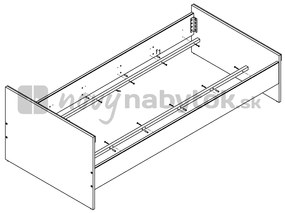 Egyszemélyes ágy 90 cm Porsche LOZ/90. 784409
