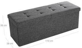 Taburett csukható fedéllel OTTOMAN 110x38 cm, sötétszürke
