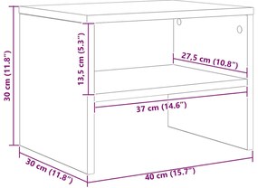 2 db fehér szerelt fa éjjeliszekrény 40 x 30 x 30 cm