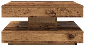 antik fa dohányzóasztal 360 fokban forgatható 70x70x34,5 cm