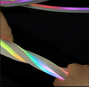 Neon LED szalagfény 5M - Applikációval és távirányítóval - IC-RGB - 7*14MM