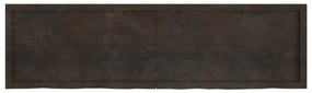 sötétbarna kezelt tömör tölgyfa fali polc 180 x 50 x (2-4) cm