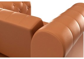 Konyakbarna bőrutánzat chesterfield fotel Felix – Støraa