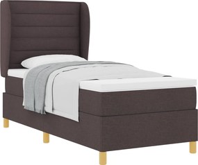 vidaXL Boxspring ágy matraccal Sötétszürke 90x190 cm Szövet sötétbarna