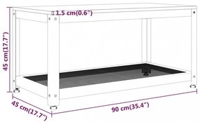 szürke és fekete MDF és vas dohányzóasztal 90x45x45 cm