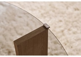 Clara Sapphire Oak konferenciaasztal sötét üveggel