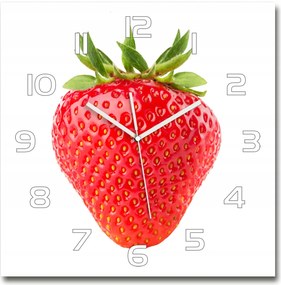 Nagy négyzet alakú üveg falióra Eper 60x60 cm