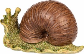 Kerti dekoráció Csiga, sötétbarna, 16 x 7 x 10 cm,kerámia