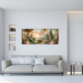 Kép - Pávák a kertben (120x50 cm)