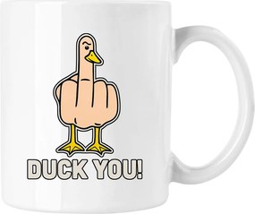 Duck You bögre, kacsa mém vicc, fehér, 330 ml