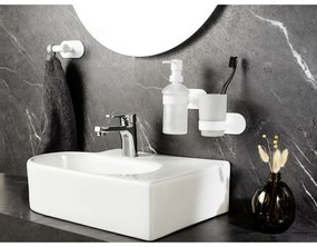 Fehér öntapadós üveg fogkefetartó pohár Orea – Wenko