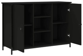 fekete szerelt fa tálalószekrény 100 x 35 x 70 cm