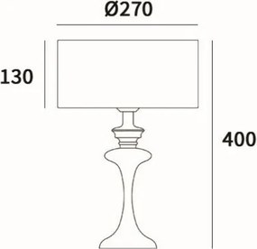 Cosmolight ABU DHABI T01413WH Asztali lámpa 1x40W/E27