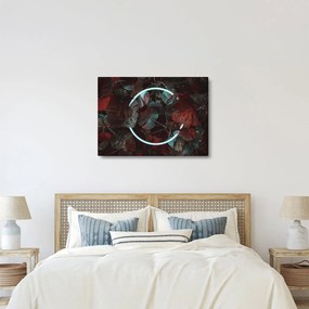 Kép - Neon kör a pálmafák között (70x50 cm)