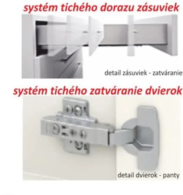 Felsőszekrény, fehér magas fényű HG, LINE G60