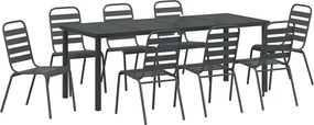 vidaXL Kert étkező szett 9 pcs Antracit Porszórt acél