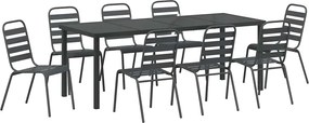 vidaXL Kert étkező szett 9 pcs Antracit Porszórt acél