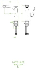 Laveo Alea, mosogató csaptelep h-171, króm, LAV-BLE_025D