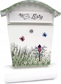 Kézzel festett postaláda tubus Pillangók SKM2
