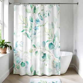 Zuhanyfüggöny Poliészter Eukaliptusz Mintás 180 X 200 CM