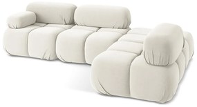 Fehér bársony moduláris sarokkanapé (jobb oldali) Lokua – Makamii
