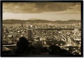 Poszterek keretben 60x40 Éjszakai felvétel Barcelonából