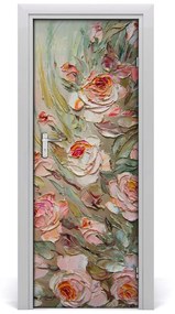 Ajtóposzter öntapadós ajtó Roses 95x205 cm