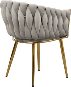Étkezőszék, szürkésbarna Taupe Velvet szövet/gold króm arany, DEILA