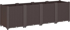 vidaXL barna polipropilén kerti ültetőláda 160 x 40 x 53 cm