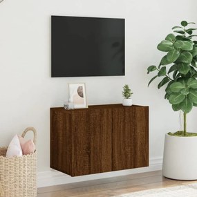 barna tölgyszínű falra szerelhető TV-szekrény 60 x 30 x 41 cm