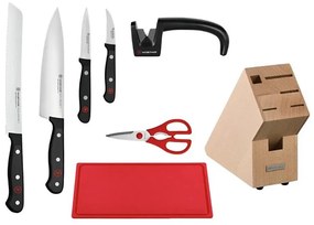Wüsthof – GOURMET konyhai késkészlet állvánnyal, élezővel és vágódeszkával, 8 részes